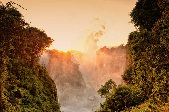 A Series of Sunrises Over Victoria Falls